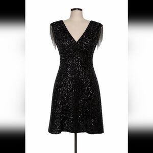 Elegant Black Sequin Dress SIZE XS